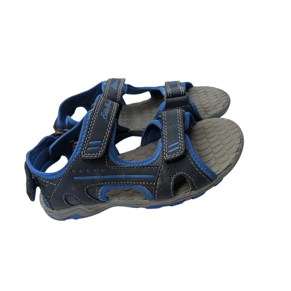 Eddie Bauer Kids Boys‎ Navy Blue Gray Sport Sandals Hook and Loop Size [SIZE]